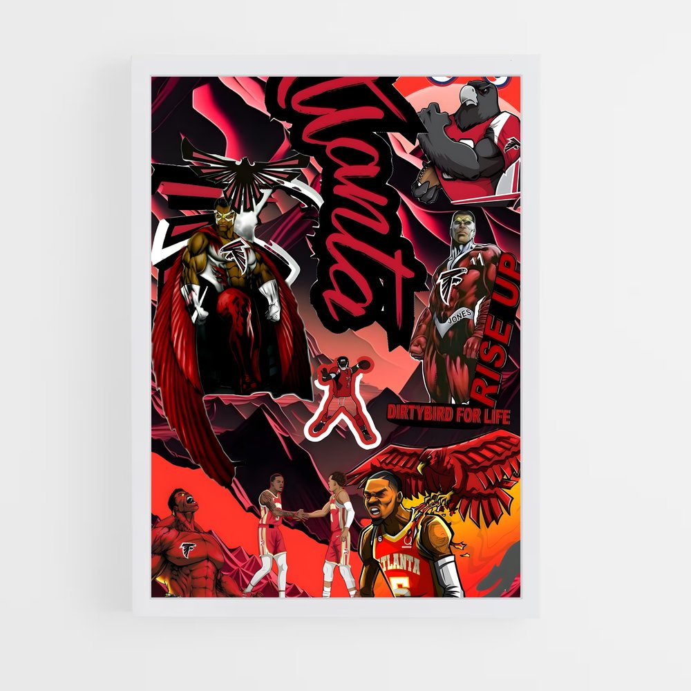 Poster Hawks en Action – affiche Basketball (vue 3)